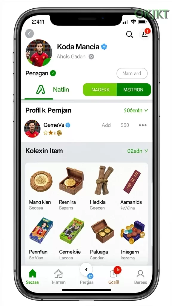 Cuplikan layar JUTA7 — menu navigasi